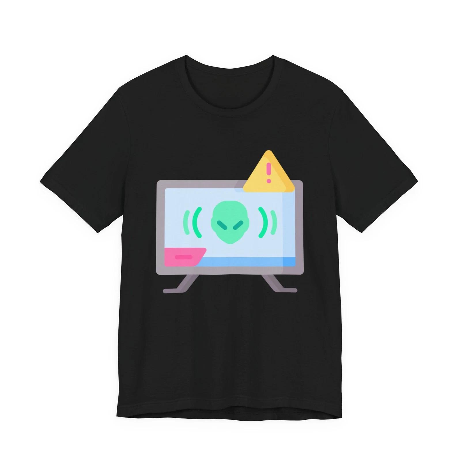 Alien Alert computer monitor Tee | Cute tech UFO graphic 2XL