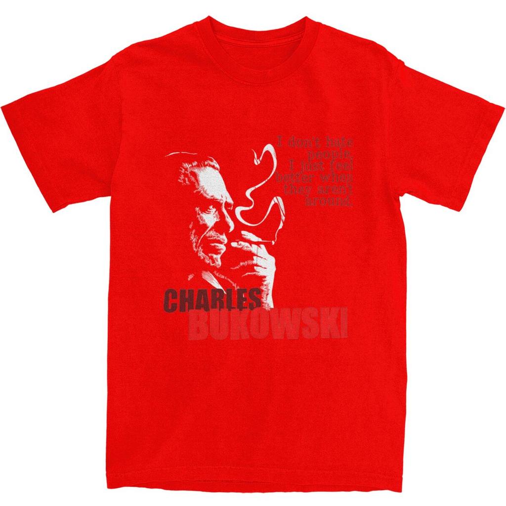Famous Poet Poet Author Charles Bukowski T Shirt Summer Awesome T-Shirts Cotton Hip Hop Tee Shirt For Men Short-Sleeved Tees