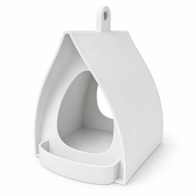 White Hanging Bird Feeder House for the Garden Terrace All Year Round