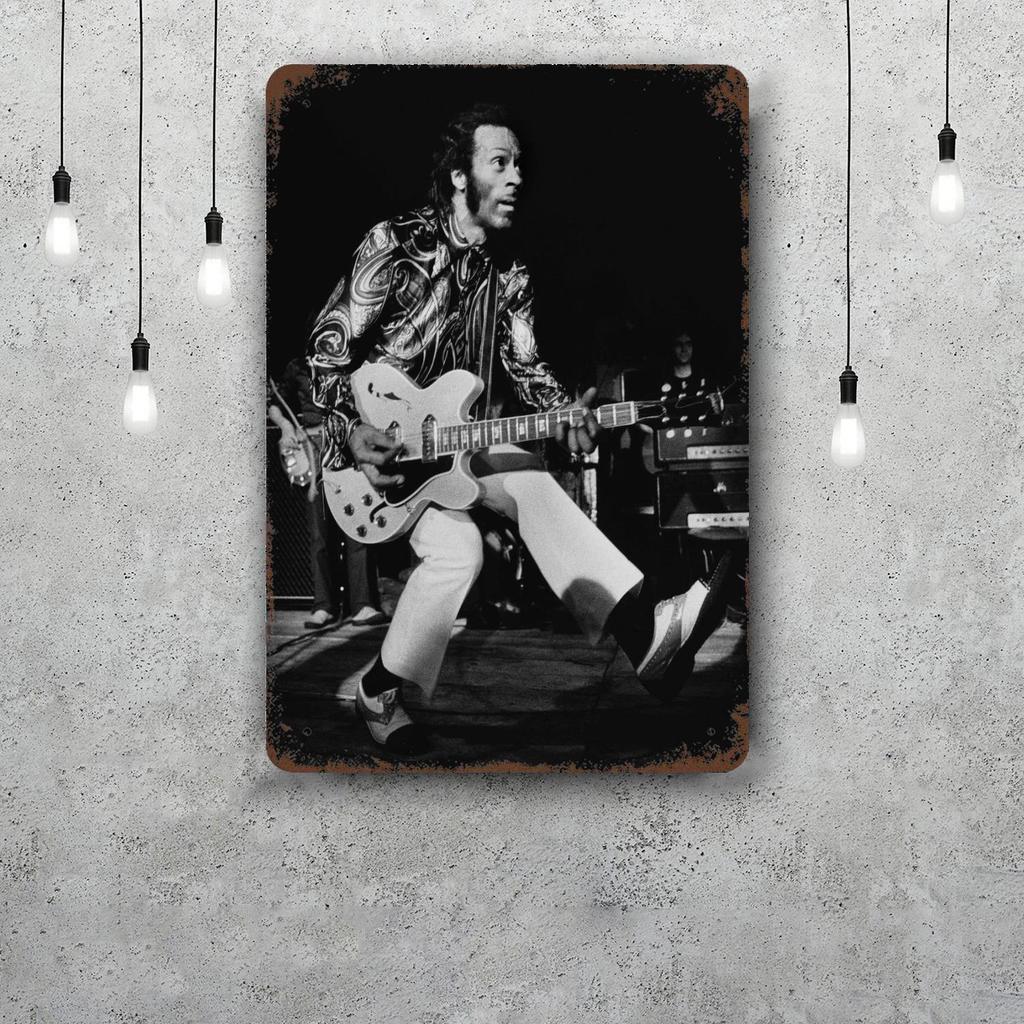 Chuck Berry Band Decor Poster Vintage Tin Sign Metal Sign Decorative Plaque for Pub Bar Man Cave Club Wall Decoration