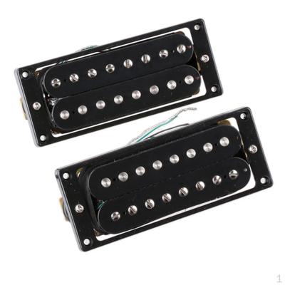 2 Guitar Double Coil Pickup Set Black
