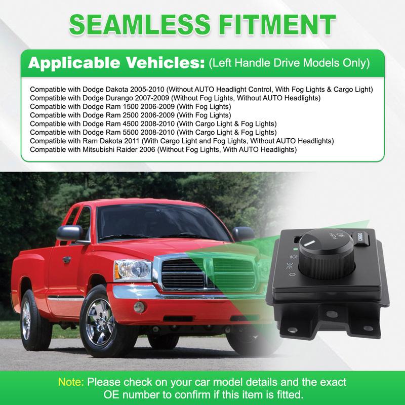 Headlight Dimmer Switch Headlamp Driving Lamp Switch 1AZHS00709  BSS00723 for Dodge Dakota Durango Ram 1500 2500 3500 4500 5500