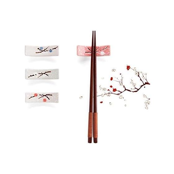 Ceramic Chopstick Rests, Japanese Style, Set of 4, Tableware, Chopstick Holders, for Japanese Cuisine, Restaurants, Inns, Table Decor, 6.5x2x2cm,