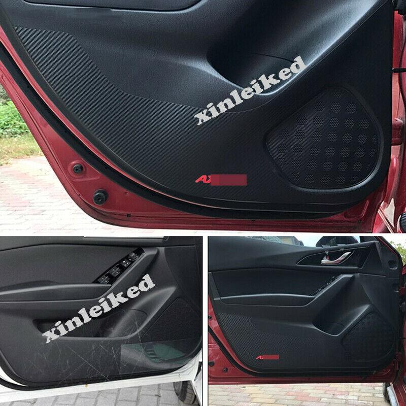 Leather Door Protection Pad Anti-kick Cover Stickers for Mazda 3 Axela 2014-2016
