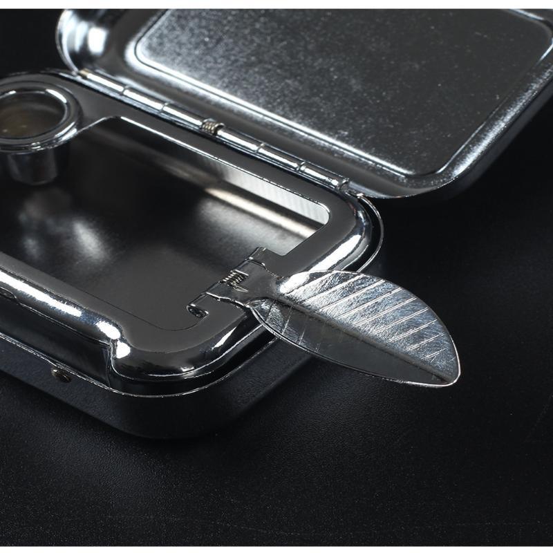 Stainless Steel Portable Ashtray With Sealed Lid Pocket Size For Outdoor Camping Driving Travel Use