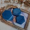 Luxury Rings Bearer Box Hexagon Jewelry Organizer Simple Velvet Rings Holder  Proposal