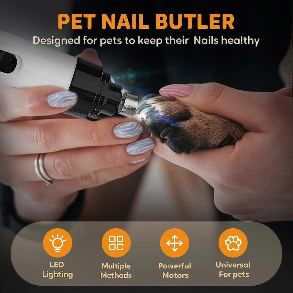 Hundenagelschleifer, 2025 Neuer elektrischer Nagelschneider für Hunde, USB-wiederaufladbare Hundennagelknipser, Ultra-leiser Betrieb, Haustier-Nagelschleifer Pfotenpflege &