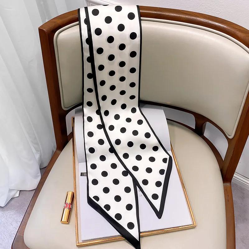 Long Silk Scarf Bag Tie Lady Neck Skinny Scarves Hairband Foulard Horse Print Brand Lady Neckerchief Ribbon  Spring New