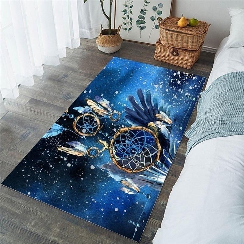 Dream Catcher Large Carpets Soft Blue Area Rug Anti-slip Bald Eagle Rectangle Floor Mat Bohemia Home Decor Tapete