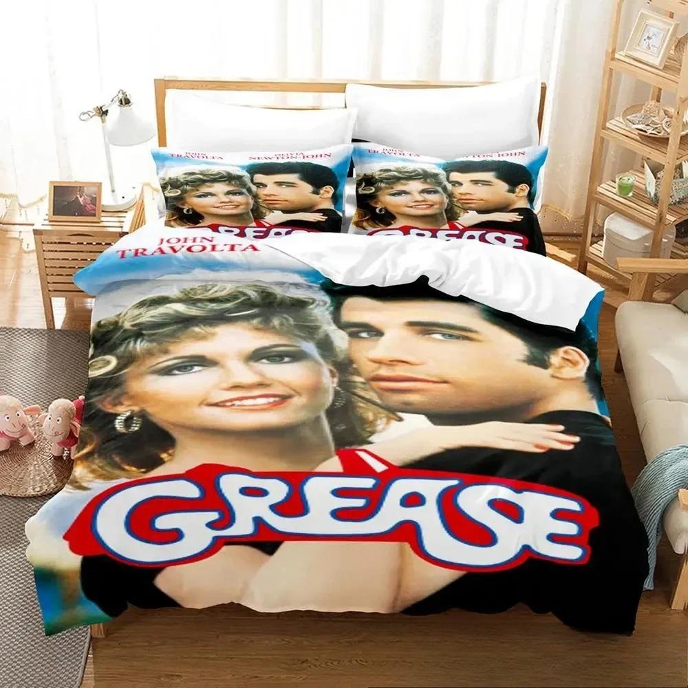 3D Print Grease Bedding Set Boys Girls Twin Queen King Size Duvet Cover Pillowcase Bed boys Adult Home Textileextile