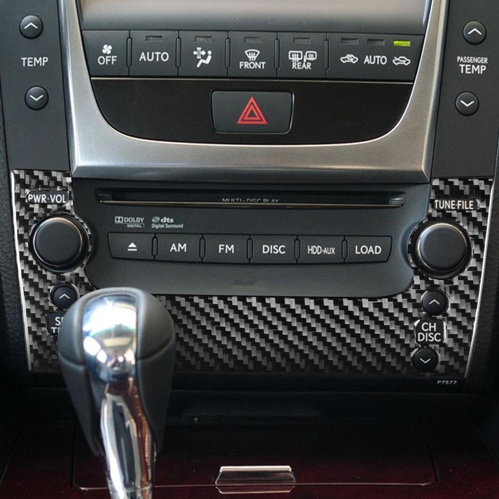 Carbon Fiber Car Accessories CD Player Panel Modified Interior Trim Cover Soft Sticker For Lexus GS 2006 2007 2008 2009-2011