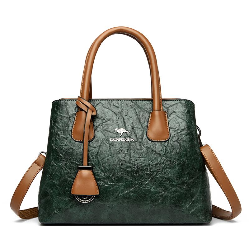 

Мягкая женская сумка из искусственной кожи, многослойная, через плечо, сумка-мессенджер высокого качества