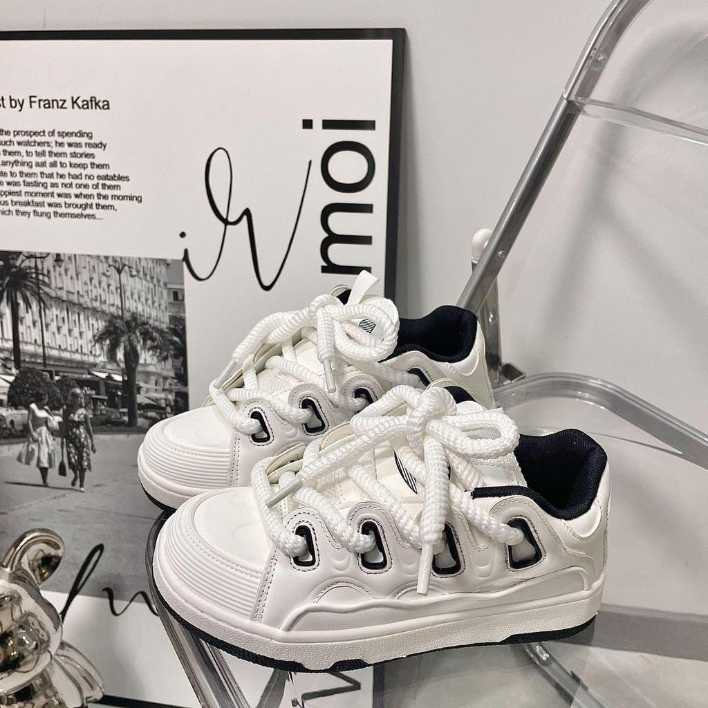 Unisex American High Street White Canvas Loafers - Trendy Spring Height-Increasing Casual Sneakers