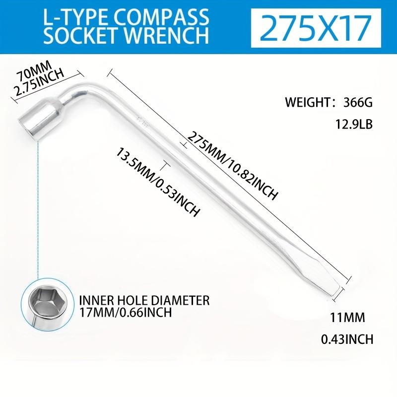 1 bucată cheie pentru roată de rezervă pentru cric - tip L Hexagon 17/19/21mm Instrument de reparare a prizei