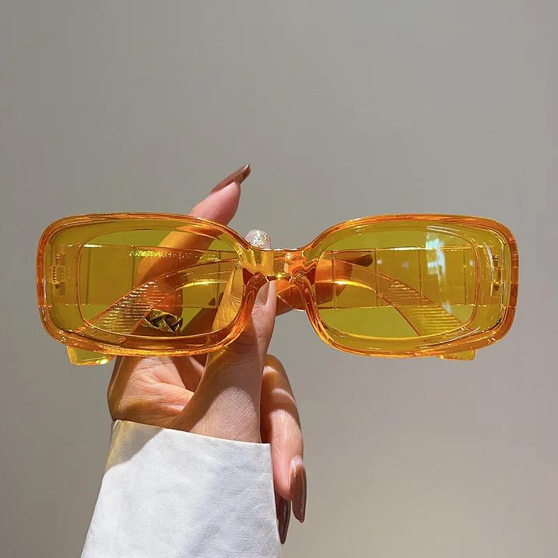 Luxury Brand Designer Small Frame Square Sunglasses Women Vintage Fashion Sun Glasses For Men Popular Punk Hip Hop Candy Shades