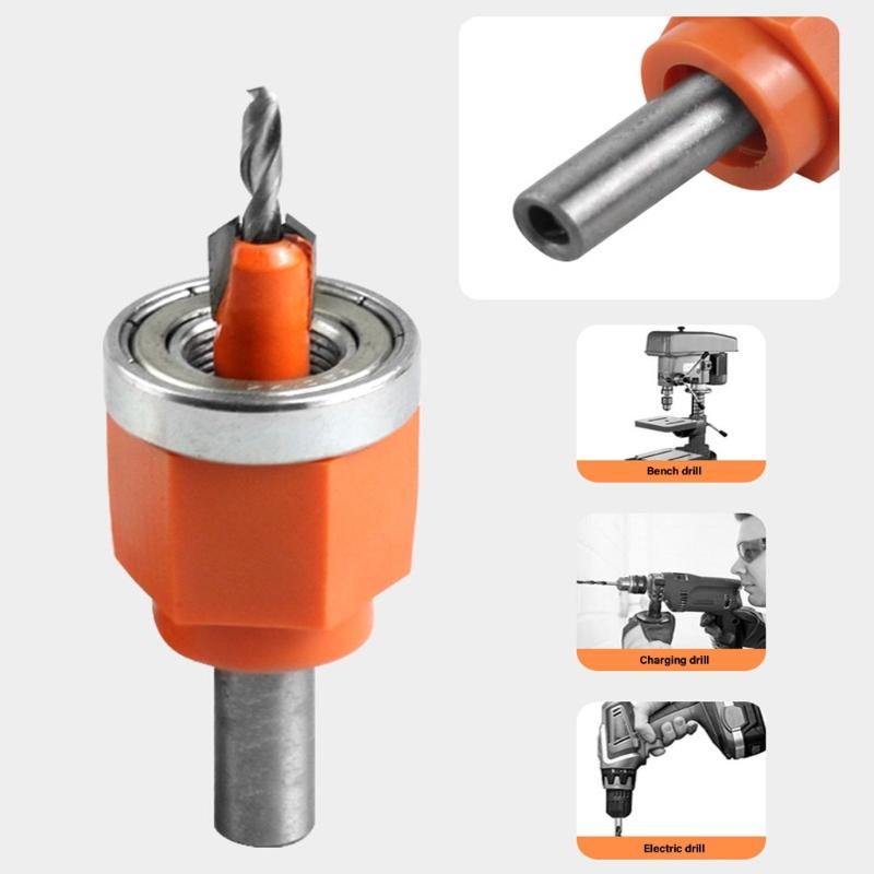 Carbide Tipped Countersink with Adjustable Depth Stop Round Shank Wood Countersink Drill Bit