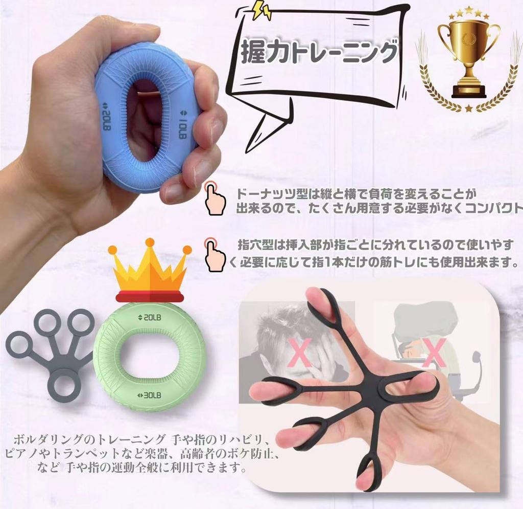 MEGVOYA Uchwyt do dłoni, Siła chwytu, Trening mięśni, Zestaw 5 sztuk