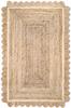 Ivory Anna Scalloped Jute Area Rug