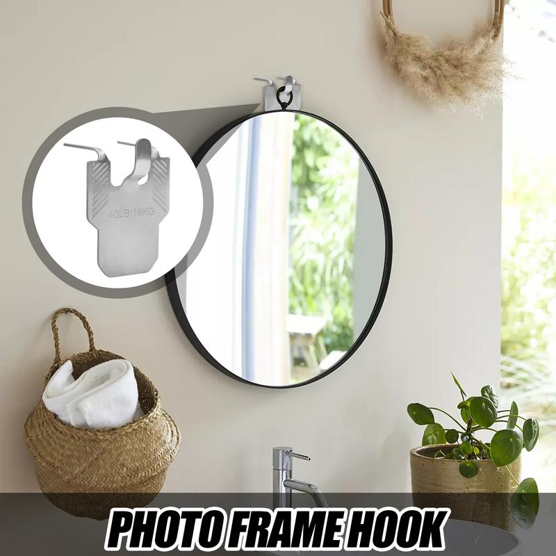 Picture Frame Hooks Quick-Install Picture Frame Hangers Set Of 5 Metal Brackets For Charts Banners Mirrors Posters Artworks
