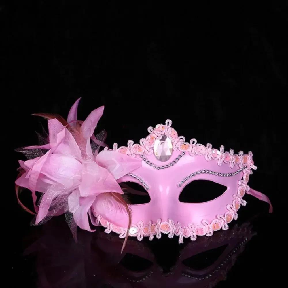 Tanzparty Diamant Venezianische Maske Feder Blume Hochzeit Karneval Leistung Kostüm Sexy Lady Maske Maskerade Weihnachten