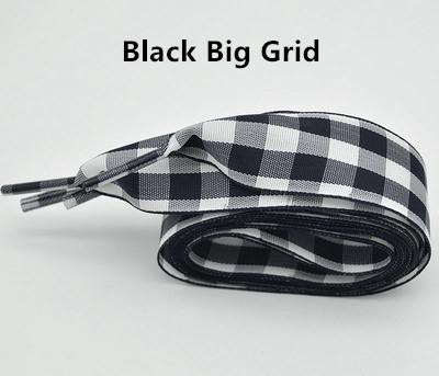 2,5 cm Britischer Stil Gitter Schnürsenkel Damen Herren Druck Sport Lässig Basketball Schwarze Weiße Schuhbänder