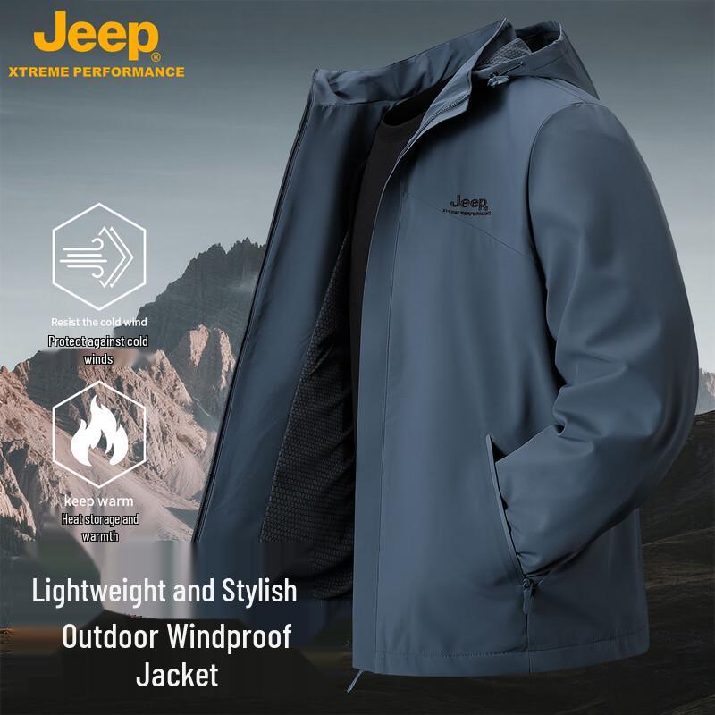 JEEP Unisex Hooded Outdoor Windproof & Waterproof Jacket L