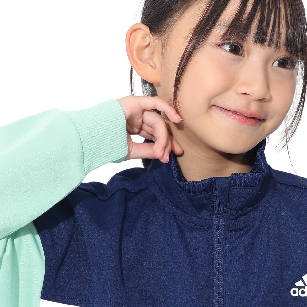 Adidas Tiberio Aero Lady Double Knit Jersey Regular Fit Track Aqua J130 Top, Jacket, Kids' JSY39, Semi-Flash (IS5173),