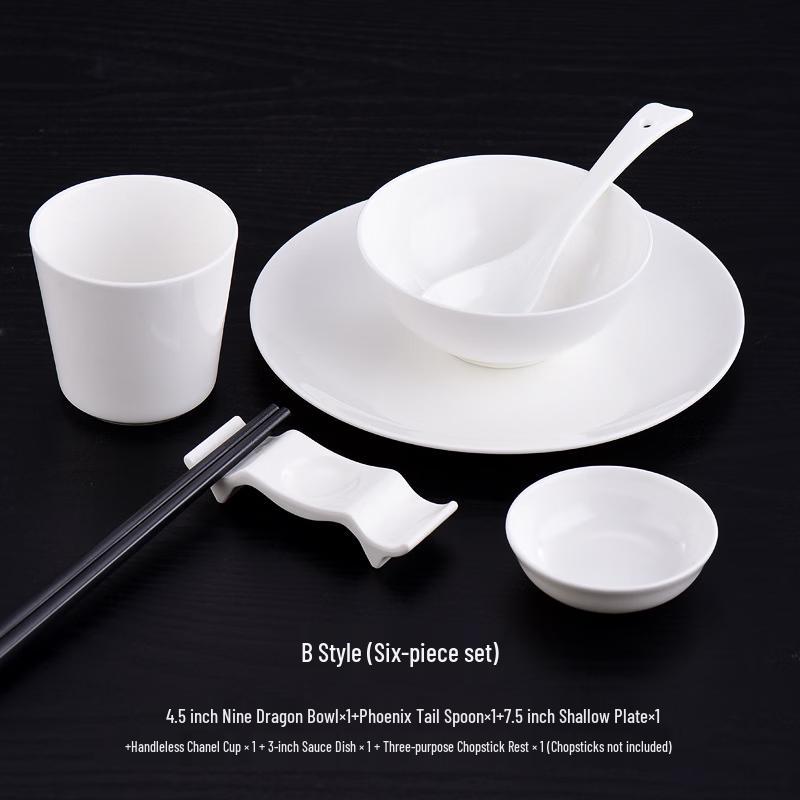 Pure White Bone China Tableware Set