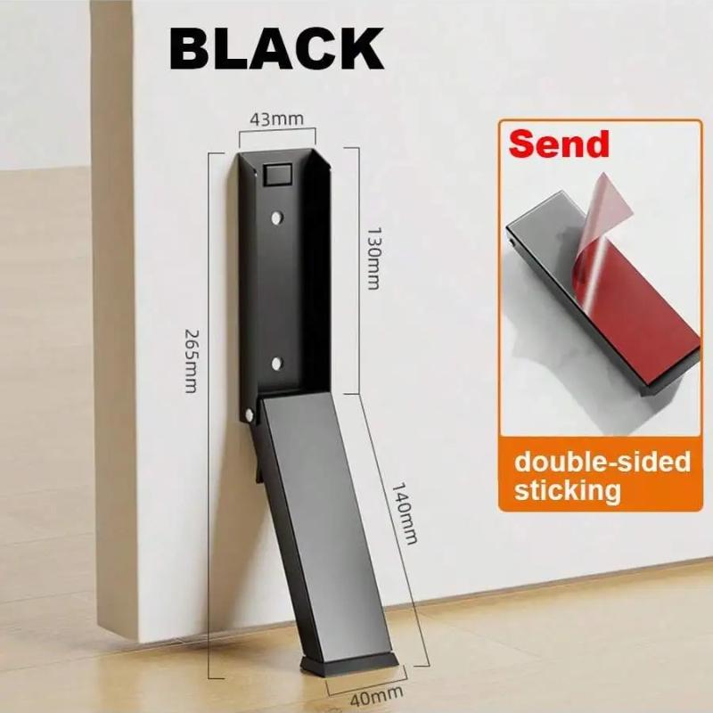 No-Slip Door Stopper Heavy Duty Foldable Steel Stopper with Rubber Grip for Home, Office & Pets
