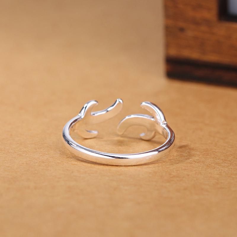Korean Christmas Antler Open Ring - Creative Festive Finger Jewelry Gift
