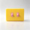 Minimalist Double-Button Push-Button Light Switch Frame, No Drilling Required. Double-Sided Adhesive Sticker Not Included.