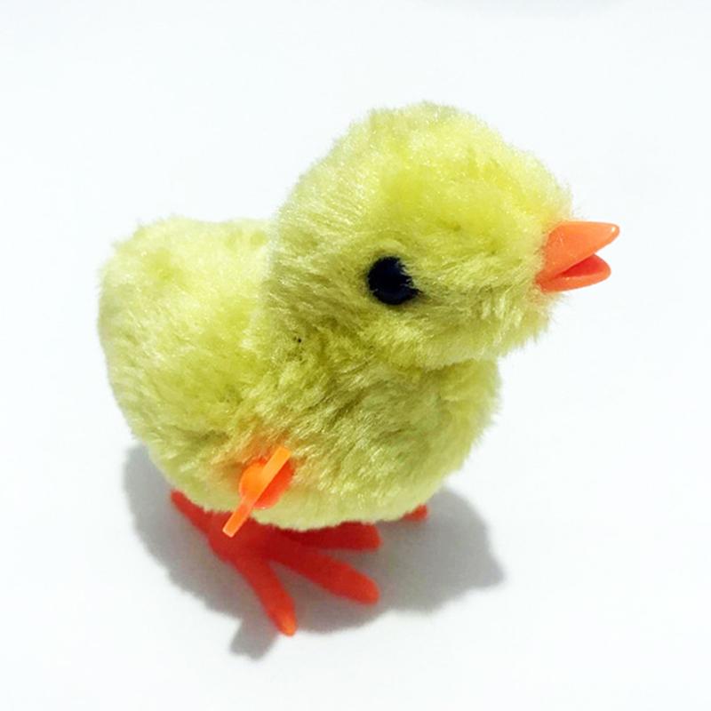 Pet Cat Toys Jumping Walking Cartoon Plush Chicken Clockwork Cat Interative Toy
