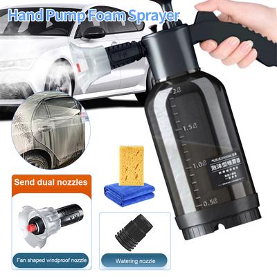 2L Car Wash Spray Bottle with 2 Types of Nozzle High/Air Pressure Washer High Pressure Car Wash Spray Bottle Car Window Cleaning