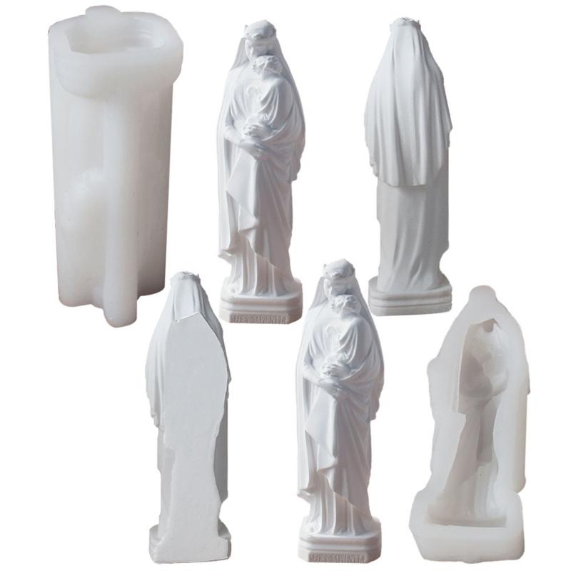 Dame mit Baby Kerzenformen Religiöse Silikonformen Gussform Ornament Bastelbedarf für Heimdekorationen