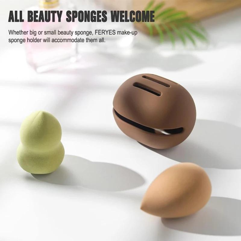 1PC Portaspugna per trucco Custodia protettiva per spugna di bellezza multiforo in silicone ecologico Custodia da viaggio protettiva per soffio cosmetico
