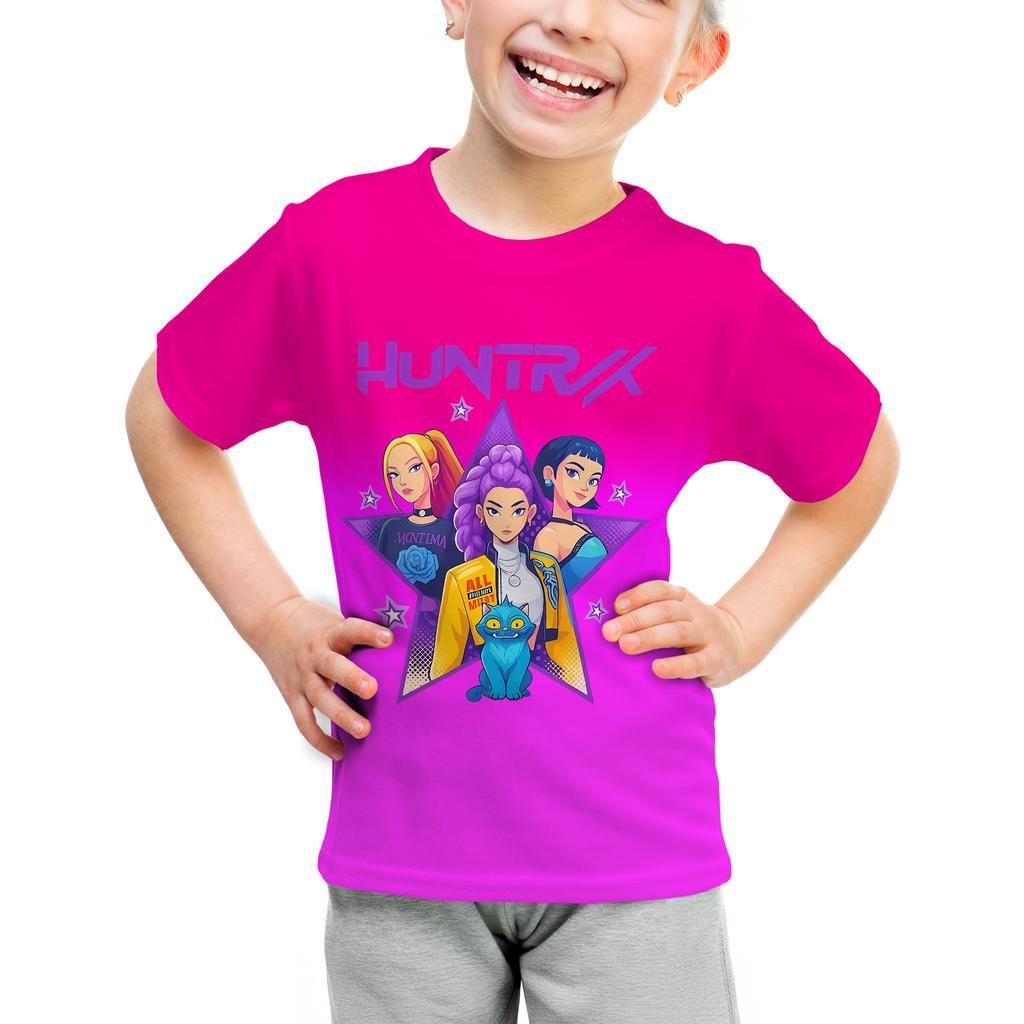 2025 Noví fanoušci Děti Dívka Růžové tričko KPop Lovci démonů Tištěná trička Pro holčičky Tričko Dětské oblečení Dárky