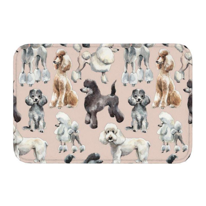 Starry Night Poodle Entrance Door Mat Anti-Slip Kitchen Bathroom Cute Pet Puppy Floor Bedroom Home Decor Rug Entrance Carpet Rug