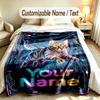 Neon-Thema Individuelle Decke Personalisierter Name & Text Maßgeschneiderte Weiche Warme Überwurfdecke Heimdekoration