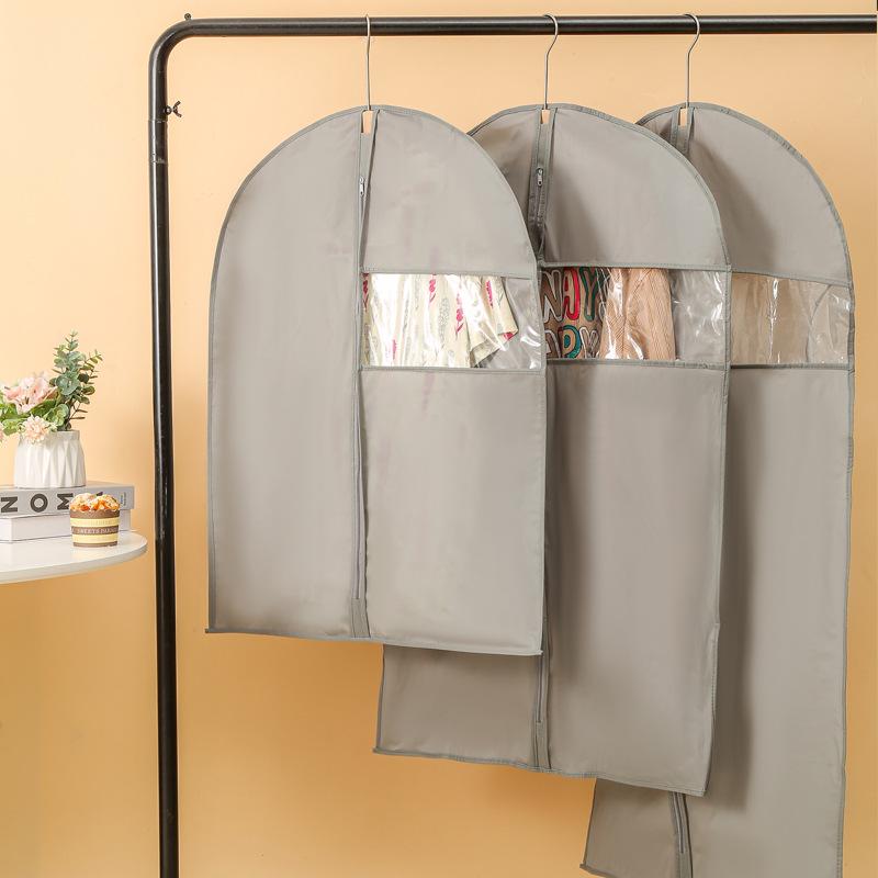

Полупрозрачный серый чехол для одежды и чехол для костюма для подвешивания одежды 60x140