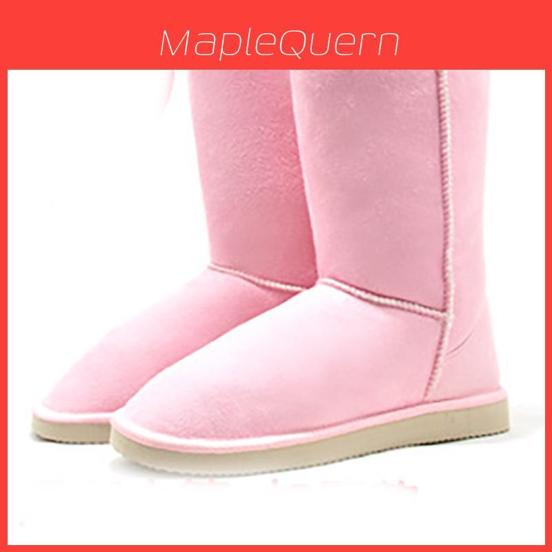 Luxuriöse Damen Winter Warme Wildleder Knöchel Schneestiefel Mit Gemütlichem Pelz Verdicktem Futter