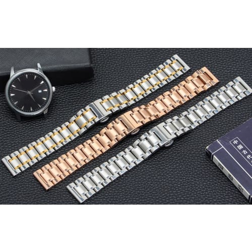 Small Shop Solid Stainless Steel Watch Strap, Universal Metal Watch Strap, Watch Accessories for Men and Women, 12mm, 13mm, 14mm, 15mm, 16mm, 17mm, 19