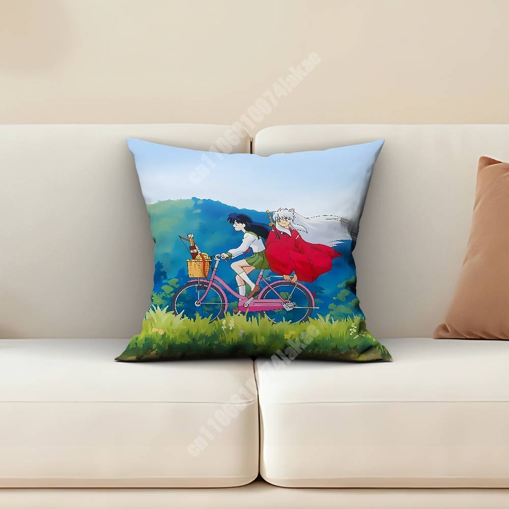 Inuyasha Kikyo Higurashi Kagome Pillow Cover Cushion Case Sofa Couch Modern Apartment Decor Family Furnishing
