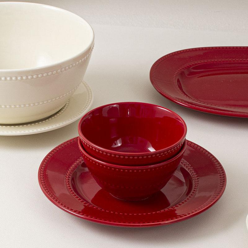 Underglaze Colorful Red Dishes, Tableware, Noodle Bowls, Household New Tableware, Plates, Dinner Plates, Wedding Gifts