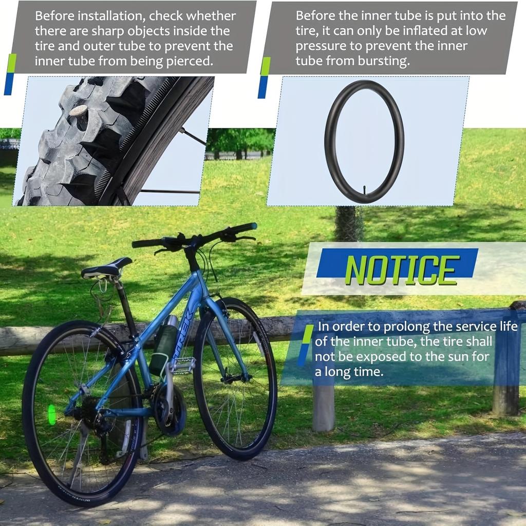 4Root 26Inch Tire Inner Tube Bicycle Rubber Tire Inner Tube Bicycle Tire Mountain Bike Inner Tube Bicycle Rubber Inner Tube width1.75Arrive2.125Inch