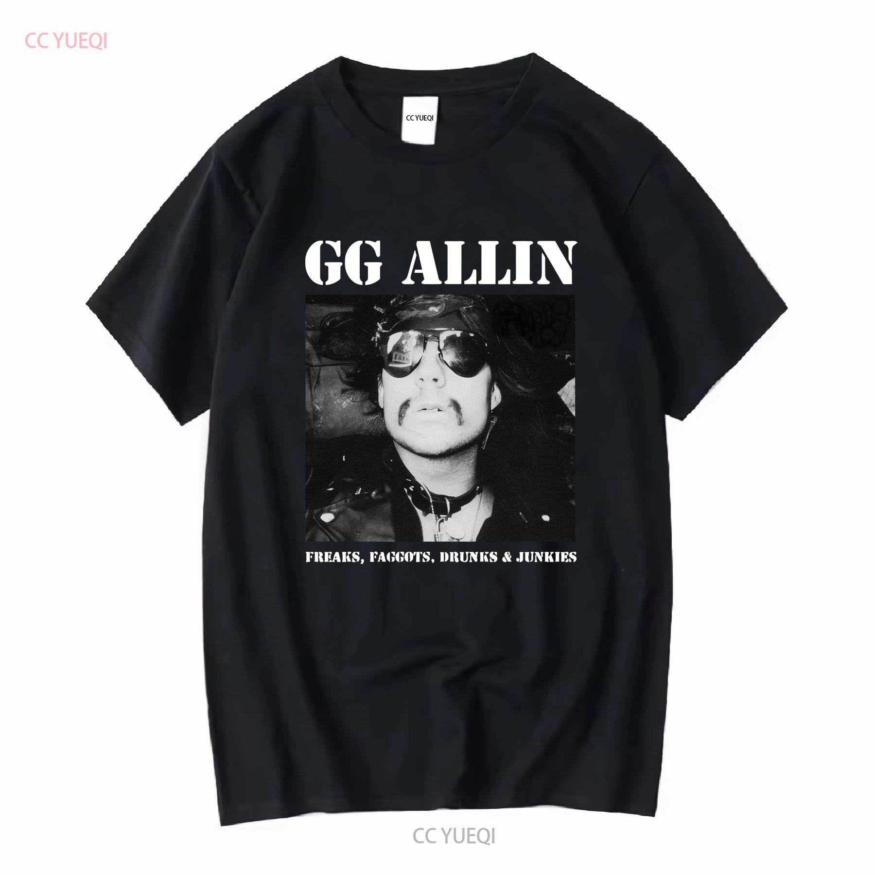 

GG Allin Freaks Drunks Faggots Junkies Black T Shirt long or short sleeves vintage Washed Stylish fashion Top For Everyday Wear 4XL