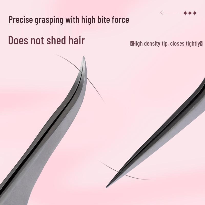Non-Magnetic Heat-Treated Precision Eyelash Tweezers for Lash Artists - Chinese Curved for Grafting, Blooming, and Separating.