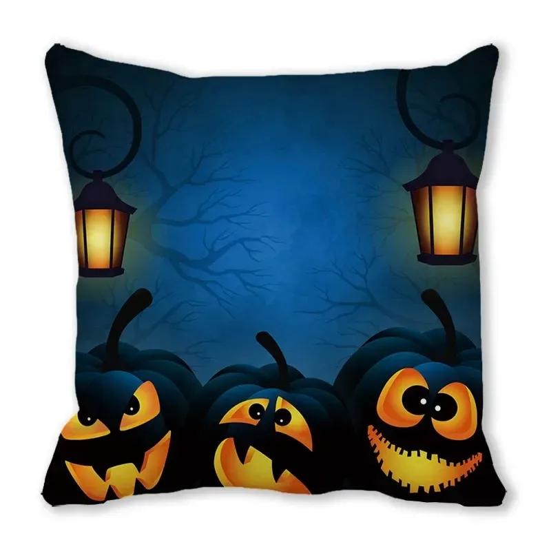 Halloween Horror Night Pattern Living Room Office Sofa Car Decorative Pillowcase