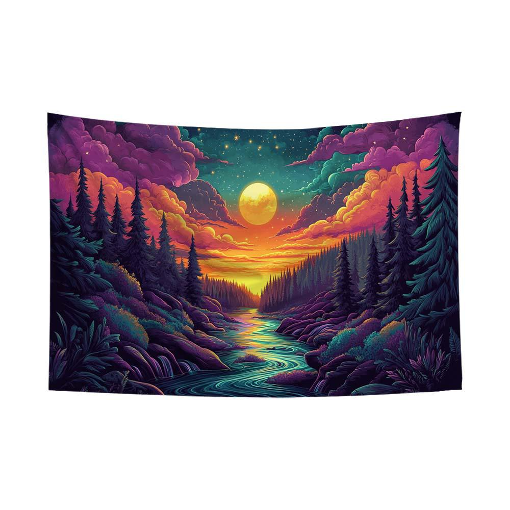Fluorescent Festival Atmosphere Wall Hanging - Artistic Decoration Cloth