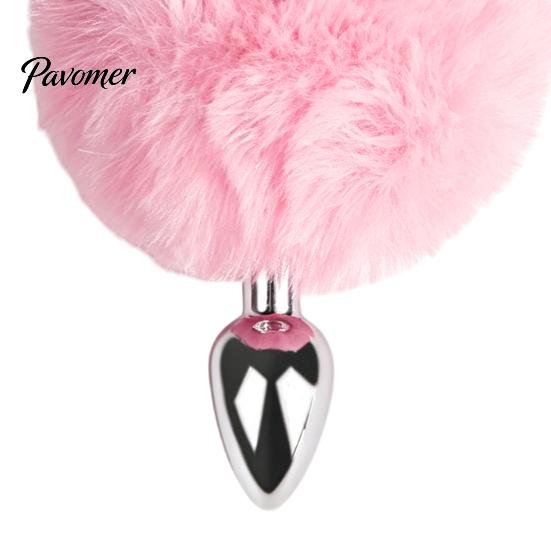 Beginner Friendly Anal Trainer Mini Bunny Tail Butt Plugs, Small Plugs for Beginners, Silicone Compact Stimulating Device Sex Toy with Faux Fur Tail,