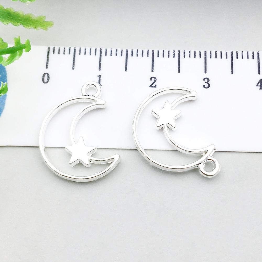 100-Piece Five-Color Alloy Sun, Moon, and Star Pendant Charms for DIY Jewelry